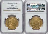 Maria I gold 6400 Reis (Peça) 1800-R AU55 NGC, Rio de Janeiro mint, KM226.1, LMB-538. HID09801242017 © 2024 Heritage Auctions | All Rights Reserved