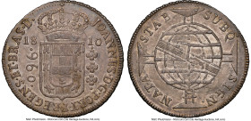 João Prince Regent 960 Reis 1810-B MS62 NGC, Bahia mint, KM307.1, LMB-395. Overstruck on a Charles IV Mexico (Mo-FT) 8 Reales host. HID09801242017 © 2...