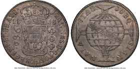 João Prince Regent 960 Reis 1813-B AU53 NGC, Bahia mint, KM307.1, LMB-398. Overstruck on a Mexico "Armored Bust" 8 Reales host. HID09801242017 © 2024 ...