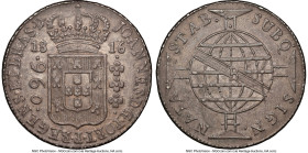 João Prince Regent 960 Reis 1816-B AU58 NGC, Bahia mint, KM307.1, LMB-401a. Struck on Spain Ferdinand VII 8 Reales S-CJ (Seville mint). HID09801242017...