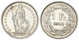 SCHWEIZ. EIDGENOSSENSCHAFT. 1 Franken 1910 B, Bern. 4.98 g. Divo 267. HMZ 2-1204t. Vorzüglich Dieses Los unterliegt bei Auslieferung in der Schweiz de...