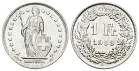 SCHWEIZ. EIDGENOSSENSCHAFT. 1 Franken 1959 B, Bern. 5.00 g. Divo 402. HMZ 2-1204 unzirkuliert Dieses Los unterliegt bei Auslieferung in der Schweiz de...