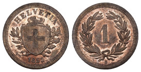 SCHWEIZ. EIDGENOSSENSCHAFT 1 Rappen 1855. Divo 11. HMZ 2-1215. Selten in dieser Erhaltung vorzüglich + Dieses Los unterliegt bei Auslieferung in der S...