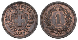 SCHWEIZ. EIDGENOSSENSCHAFT 1 Rappen 1866. Divo 11. HMZ 2-1215. Selten in dieser Erhaltung bis unzirkuliert Dieses Los unterliegt bei Auslieferung in d...