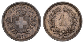 SCHWEIZ. EIDGENOSSENSCHAFT 1 Rappen 1879. Divo 11. HMZ 2-1215. Selten in dieser Erhaltung unzirkuliert Dieses Los unterliegt bei Auslieferung in der S...