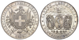 SCHÜTZENMEDAILLEN Graubünden. 4 Franken 1842, München. Chur. Eidgenössisches Freischiessen. 28.31 g. Richter (Schützenmedaillen) 836a. prachtvolle Erh...