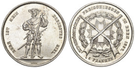 SCHÜTZENMEDAILLEN Bern. 5 Franken 1857. Bern. Eidgenössisches Freischiessen. 25.03 g. Richter (Schützenmedaillen) 181a.minimale berieben sonst bis unz...