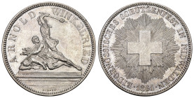 SCHÜTZENMEDAILLEN Nidwalden. 5 Franken 1861. Stans. Eidgenössisches Schützenfest. 24.94 g. Richter (Schützenmedaillen) 1022a. Vorzüglich Dieses Los un...