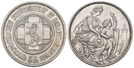 SCHÜTZENMEDAILLEN Schaffhausen. 5 Franken 1865. Schaffhausen. Eidgenössisches Schützenfest. Richter (Schützenmedaillen) 1054b vorzüglich Dieses Los un...