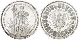 SCHÜTZENMEDAILLEN Basel. 5 Franken 1879. Basel. Eidgenössisches Schützenfest. 24.99 g. Richter (Schützenmedaillen) 92b vorzüglich minimale berieben Di...