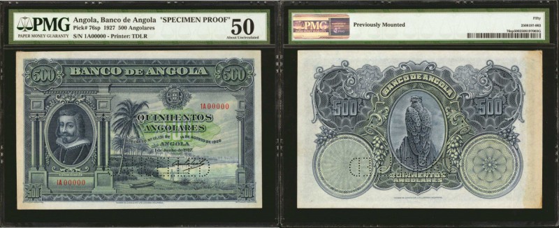 ANGOLA. Banco de Angola. 500 Angolares, 1927. P-76sp. Specimen. PMG About Uncirc...