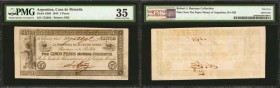 ARGENTINA. Casa de Moneda. 5 Pesos, 1844. P-S389. PMG Choice Very Fine 35.

(BA-42B)These notes were heavily circulated. This is one of the finest c...