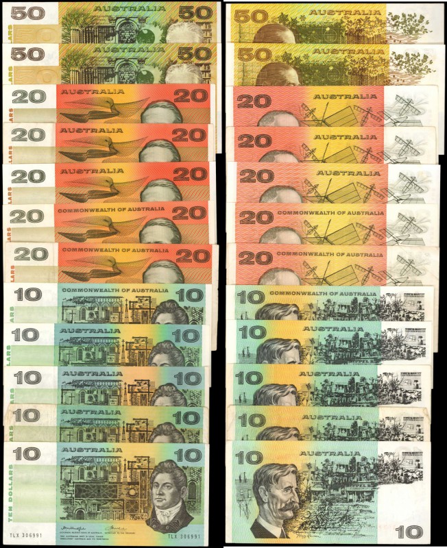 AUSTRALIA. Large lot of Australian Bank Notes. Mixed Banks. Mixed Denominations,...