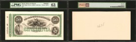 BRAZIL. Banco do Brazil. 50 Mil Reis, ND (ca. 1860s). P-S253p. Proof. PMG Choice Uncirculated 63 and Gem Uncirculated 65 EPQ.

2 pieces in lot. Unif...
