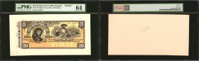 BRAZIL. Banco de Credito Popular. 20 Mil Reis, ND (ca. 1891). P-S551Bp. Proof. PMG Choice Uncirculated 64 and Gem Uncirculated 66 EPQ.

2 pieces in ...