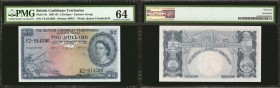 BRITISH CARIBBEAN TERRITORIES. British Caribbean Territories, Eastern Group. 2 Dollars, 1961-64. P-8c. PMG Choice Uncirculated 64.

Printed by BWC. ...