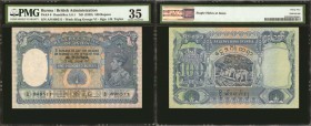 BURMA. British Administration. 100 Rupees, ND (1939). P-6. PMG Choice Very Fine 35.

(Jhun&Rez 5.6.1) A difficult 100 Rupees KGVI type and one that ...