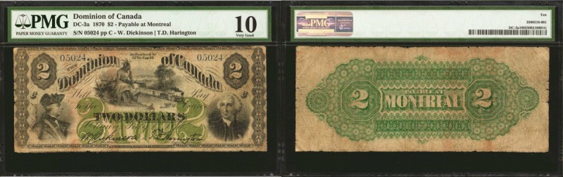 CANADA. Dominion of Canada. 2 Dollars, 1870. P-DC-3a. PMG Very Good 10.

A rar...