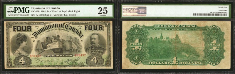 CANADA. Dominion of Canada. 4 Dollars, 1902. DC-17b. PMG Very Fine 25.

FOUR a...