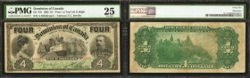 CANADA. Dominion of Canada. 4 Dollars, 1902. DC-17b. PMG Very Fine 25.

FOUR at top left and right. Well circulated but a type that increases dramat...