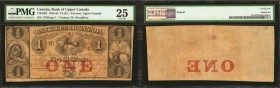 CANADA. Bank of Upper Canada. 1 Dollar, 1845-55. CH-770-14-20. PMG Very Fine 25.

An extremely rare Bank of Upper Canada 1 Dollar note that the Char...