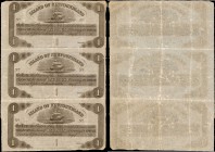 CANADA-NEWFOUNDLAND. Island of Newfoundland. 1 Pound, 1850. P-A3Ar. Very Fine.

Sheet of 3. Unsigned Remainders. This scarce sheet for the Island of...