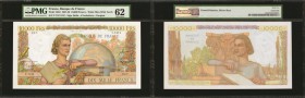 FRANCE. Banque de France. 10,000 Francs, 1951-56. P-132d. PMG Uncirculated 62.

One of the most colorful and detailed notes from France, with desira...