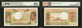 GABON. Banque Centrale. 10,000 Francs, 1971. P-1. PMG Choice Uncirculated 64 EPQ.

An important near Gem offering on this higher denomination type a...