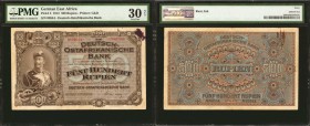 GERMAN EAST AFRICA. Deutsch-Ostafrikanische Bank. 500 Rupien, 1912. P-5. PMG Very Fine 30 Net. Rust, Ink.

A key piece to collecting German East Afr...