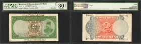 IRAN. Imperial Bank. 2 Tomans, 1924-32. P-12. PMG Very Fine 30 Net. Tear.

Payable at Burujird Only. Printed by the BWC. A rare Burujird overprint s...