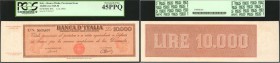 ITALY. Banca d'Italia. 10,000 Lire, 1949-50. P-87b. PCGS Currency Extremely Fine 45 PPQ.

12.6.1950. Provisional Issue. Elongated Design. This scarc...