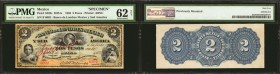 MEXICO. Banco de Londres Mexico y Sud America. 2 Pesos, 1883. P-S220s. Specimen. PMG Uncirculated 62 Net. Previously Mounted.

(M251s) Specimen. A f...