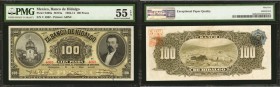 MEXICO. Banco de Hidalgo. 100 Pesos, 1904-14. P-S309a. PMG About Uncirculated 55 EPQ.

(M373a) Hidalgo monument pictured at left, with Juan Doria pi...