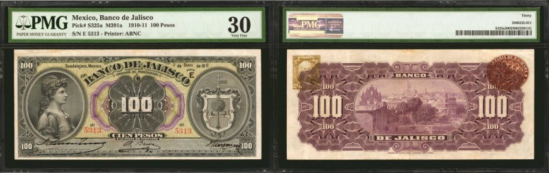 MEXICO. Banco de Jalisco. 100 Pesos, 1910-11. P-S325a. PMG Very Fine 30.

(M39...