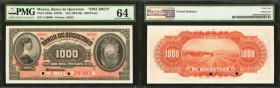 MEXICO. Banco de Queretaro. 1000 Pesos, ND (1903-09). P-S396s. Specimen. PMG Choice Uncirculated 64.

(M497s) Specimen. Printed by ABNC. Dona Josefa...