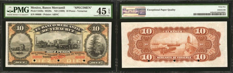 MEXICO. Banco Mercantil. 10 Pesos, ND (1898). P-S438s. Specimen. PMG Choice Extr...