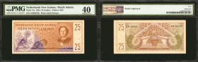 NETHERLANDS NEW GUINEA. Dutch Administration. 25 Gulden, 1954. P-15a. PMG Extremely Fine 40.

These 1954 series notes are always in high-demand with...