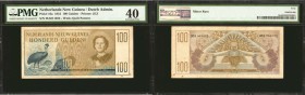 NETHERLANDS NEW GUINEA. Dutch Administration. 100 Gulden, 1954. P-16a. PMG Extremely Fine 40.

A very scarce series and one with these higher denomi...