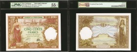 NEW CALEDONIA. Banque de l'Indo Chine 500 Francs, 1927. P-38sp. PMG About Uncirculated 55 EPQ.

Specimen Proof. A striking example that shares the s...