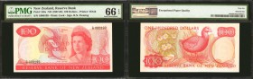 NEW ZEALAND. Reserve Bank of New Zealand. 100 Dollars, ND (1967-68). P-168a. PMG Gem Uncirculated 66 EPQ.

Printed by TDLR. Low Three Digit Serial N...