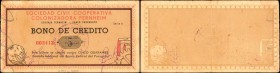 PARAGUAY. Sociedad Civil Cooperative Colonizadora Fernheim. 5 Guarani, Series A. P-UNL. Very Fine.

This is the only known example with purple ink u...
