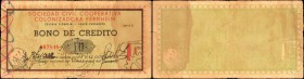 PARAGUAY. Sociedad Civil Cooperative Colonizadora Fernheim. 10 Guarani, Series A. P-UNL. Fine. Stained.

Circulated with some staining predominantly...
