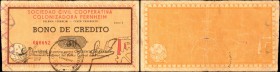 PARAGUAY. Sociedad Civil Cooperative Colonizadora Fernheim. 50 Guarani, Series A. P-UNL. Fine.

Orange color in the frame of the design with a Chaco...