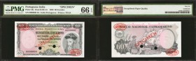 PORTUGUESE INDIA. Banco Nacional Ultramarino. 60 Escudos, 1959. P-42s. Specimen. PMG Gem Uncirculated 66 EPQ.

(Jhun 12.36.1-6) Specimen. A watermel...