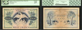 REUNION. Caisse Centrale de la France d'Outre-Mer. 1000 Francs, 1944. P-40. PCGS Currency Very Fine 25.

A very scarce note, as this Phoenix design ...
