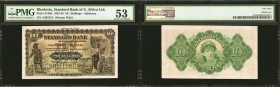 RHODESIA. Standard Bank of South Africa Ltd. 10 Shillings, 1932-38. P-S146b. PMG About Uncirculated 53.

Salisbury Branch, Printed by W & S. A very ...