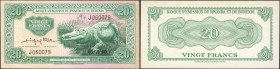 RWANDA-BURUNDI. Banque d'Emission du Rwanda et du Burundi. 20 Francs, 1960. P-3a. Choice About Uncirculated.

A Crocodile vignette is shown on the f...