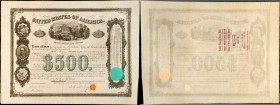 UNITED STATES. United States First Mortgage Bond. 500 Dollars, 1866. Choice Very Fine. Signed by General Santa Anna.

A United States First Mortgage...