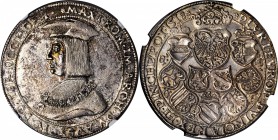AUSTRIA. Taler, 1518. Klagenfurt Mint. Maximilian I (1493-1519). NGC AU-55.

Dav-8007; Egg-33; Voglhuber-24. A RARE early Taler, preserved far bette...