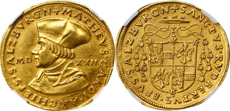 AUSTRIA. 4 Ducat, 1522. Cardinal Matthaus Lang Von Wellenburg (1519-1540). NGC A...